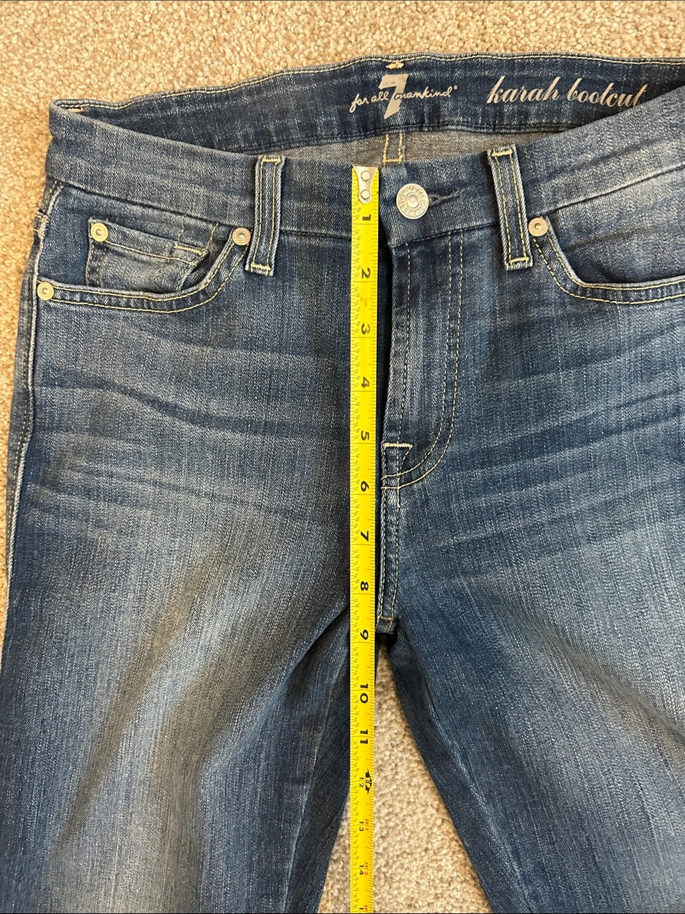 7 For All Mankind Dark Blue Flared Women’s Jeans - Picture 5 of 10